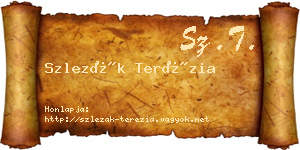 Szlezák Terézia névjegykártya